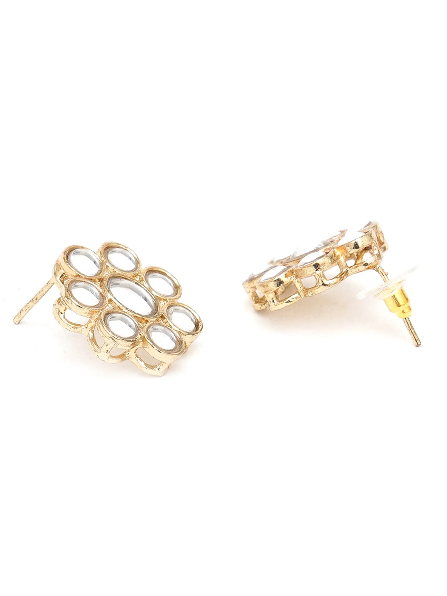 Karatcart Set of 4 Handcrafted Kundan Earrings Combo for Women