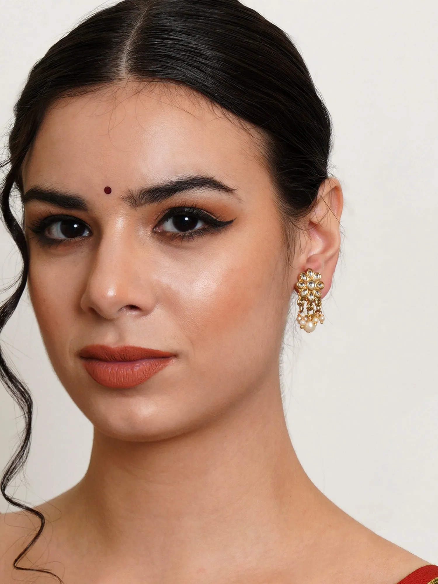 Karatcart Set of 4 Handcrafted Kundan Earrings Combo for Women