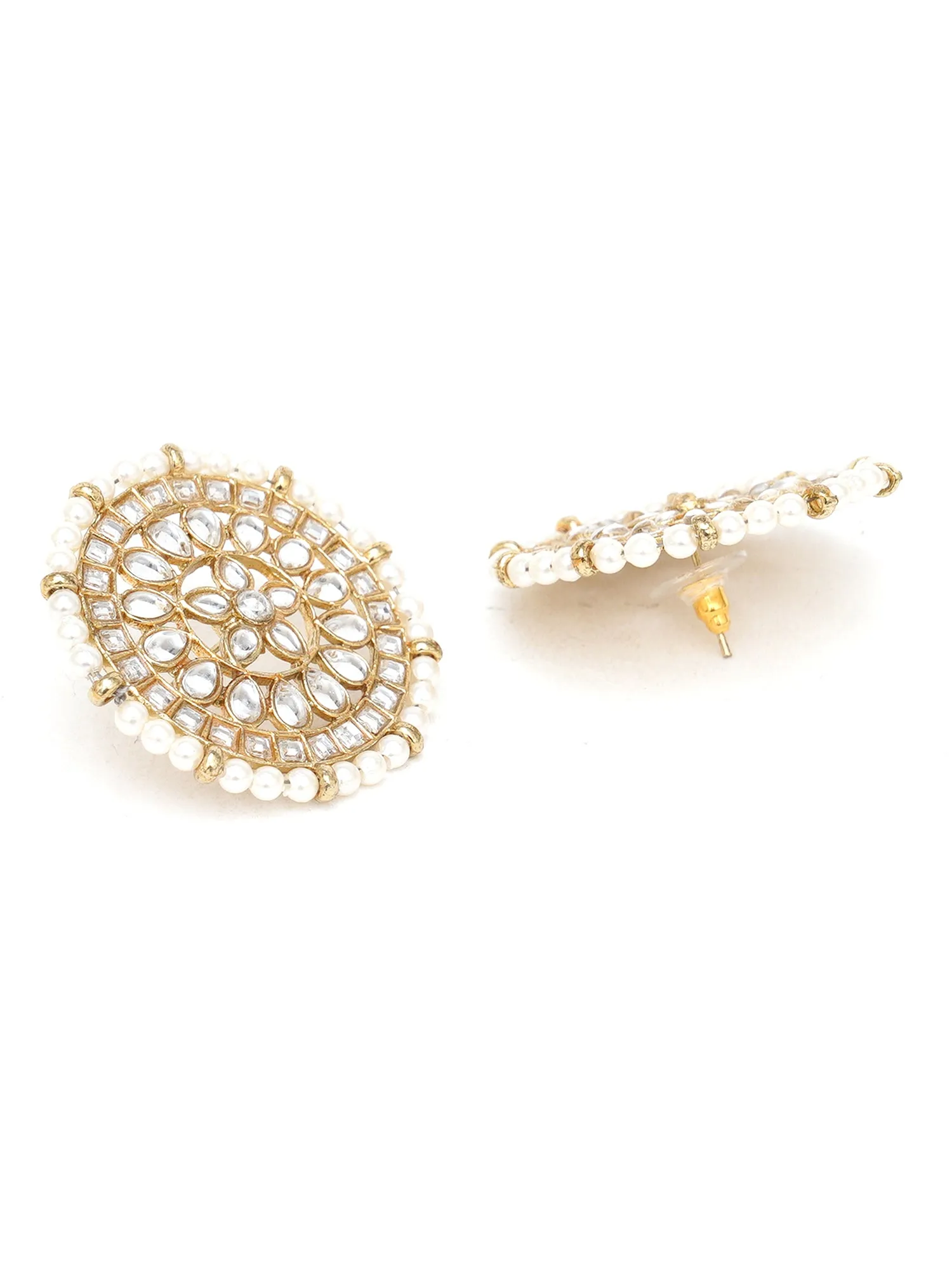 Karatcart Set of 4 Handcrafted Kundan Earrings Combo for Women