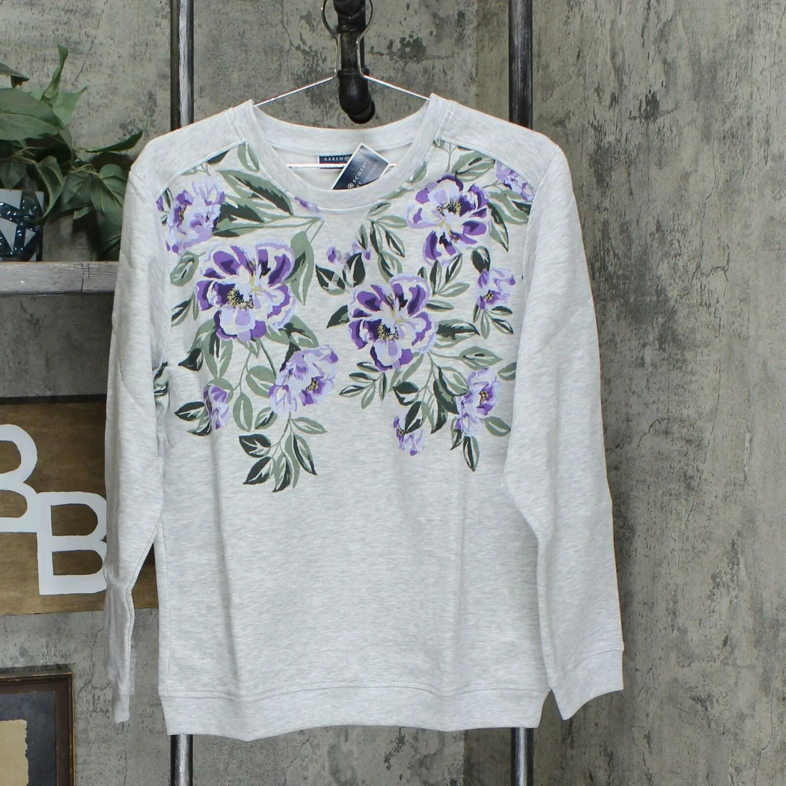 Karen Scott Women's Floral Print Sweatshirt
