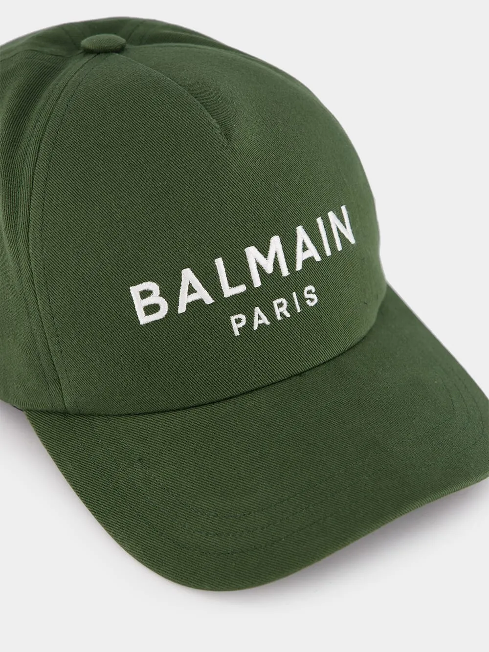 Khaki Cotton Cap with Embroidery