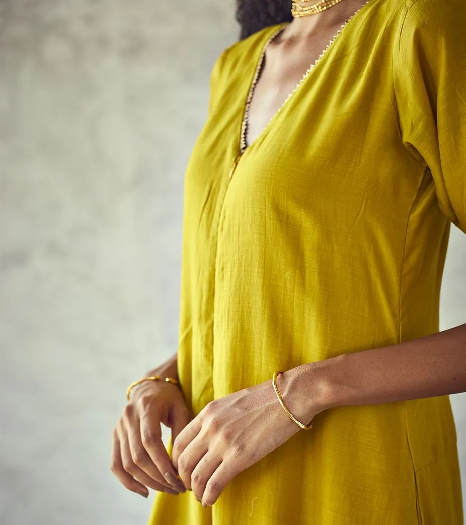 Khara Kapas Turtle Bay gota hem neck Sunehri jumpsuit KW625 Festive