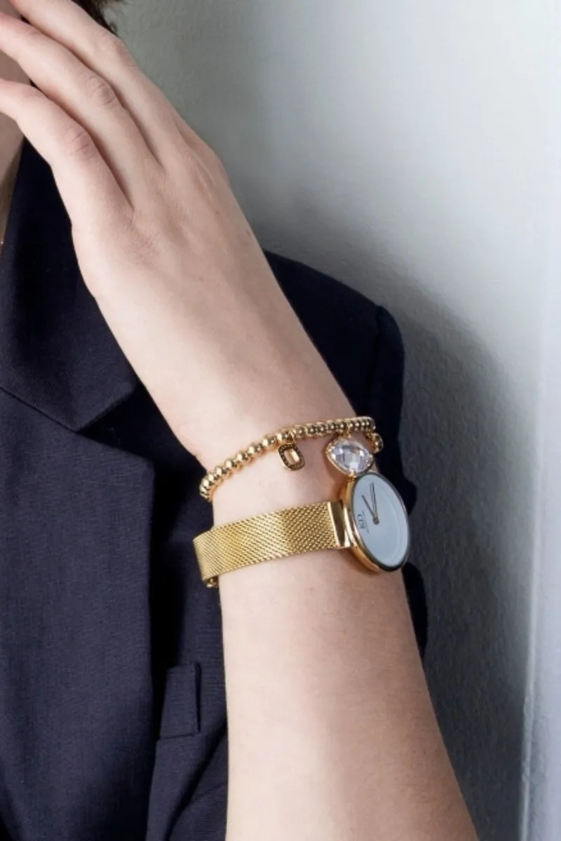 Knight and Day Gold Mesh Band Watch P551WLA