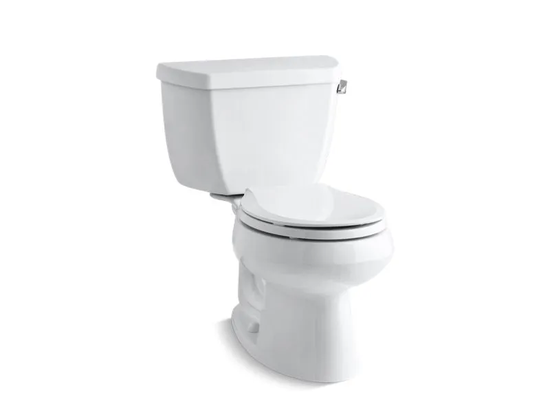 KOHLER K-3577-RA Wellworth Classic Two-piece round-front 1.28 gpf toilet with right-hand trip lever