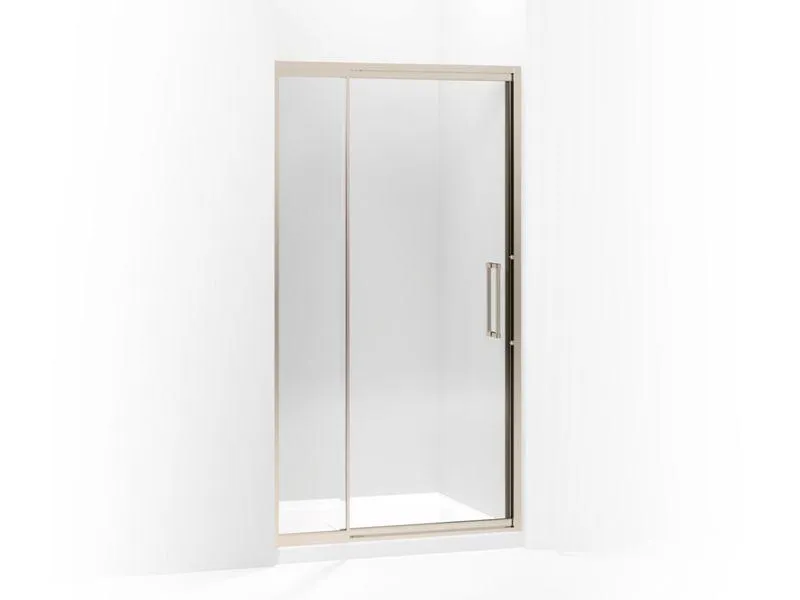 KOHLER K-705820-L Lattis Pivot shower door, 76" H x 39 - 42" W, with 3/8" thick Crystal Clear glass