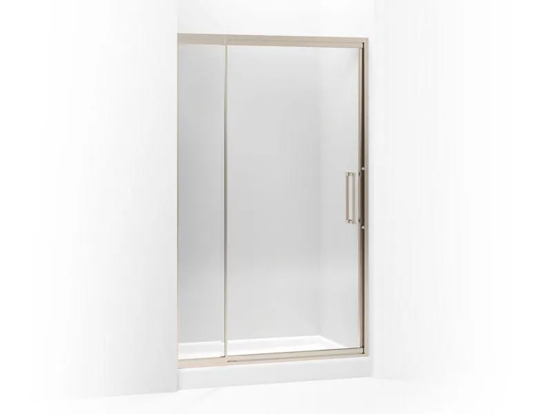 KOHLER K-705822-L Lattis Pivot shower door, 76" H x 45 - 48" W, with 3/8" thick Crystal Clear glass