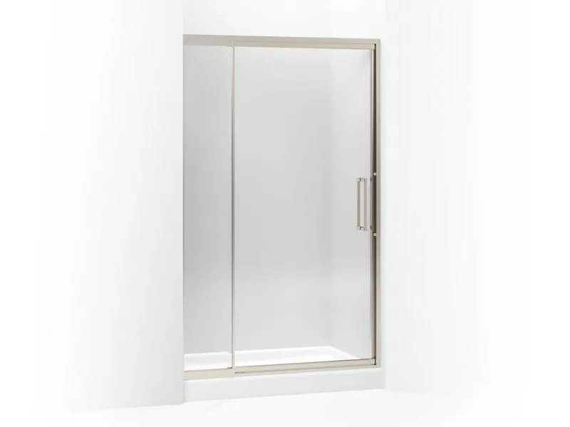 KOHLER K-705822-L Lattis Pivot shower door, 76" H x 45 - 48" W, with 3/8" thick Crystal Clear glass