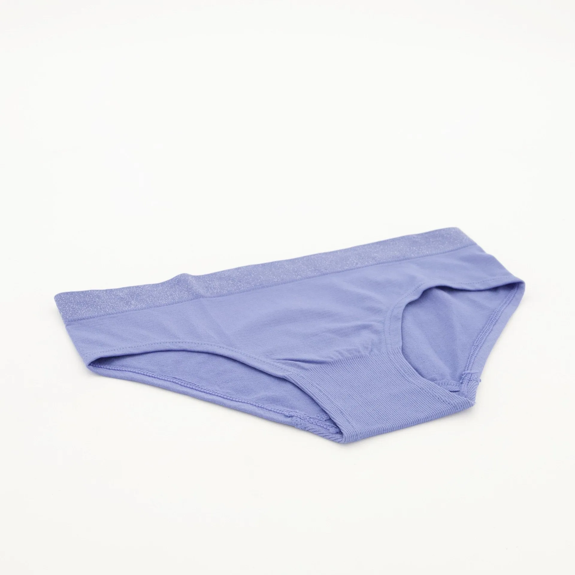 Ladies Single Lurex Boyleg Panty - Blue