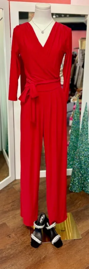 Last Tango Sleeved Wrinkle Resistant Pant Suit Jumpsuit