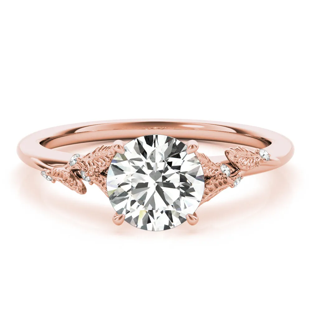 Laurel Round Lab Grown Diamond Solitaire Engagement Ring IGI Certified