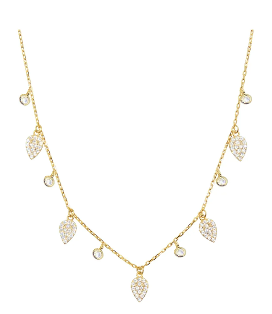 Leaf and Dew Drop Necklace