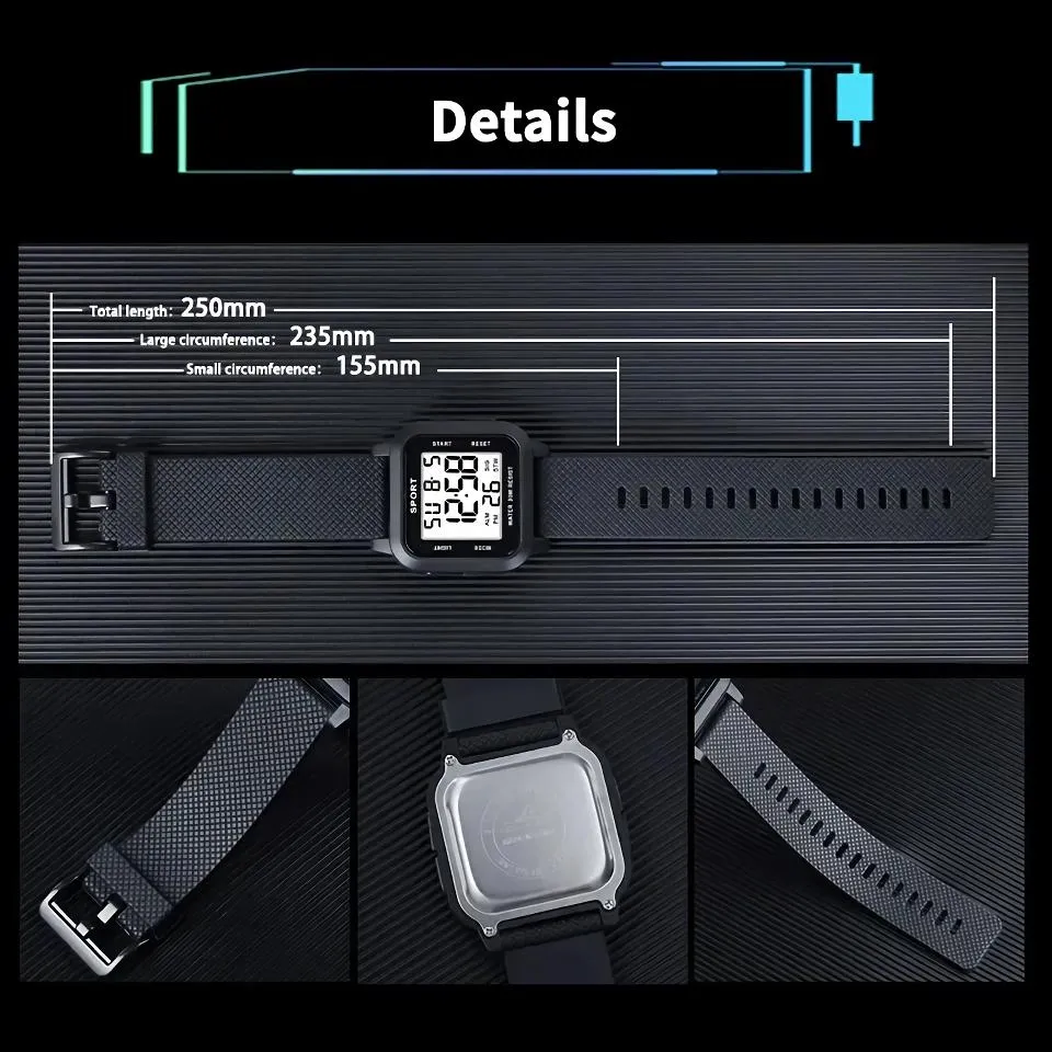 LED Waterproof Military Sports Men's Watch