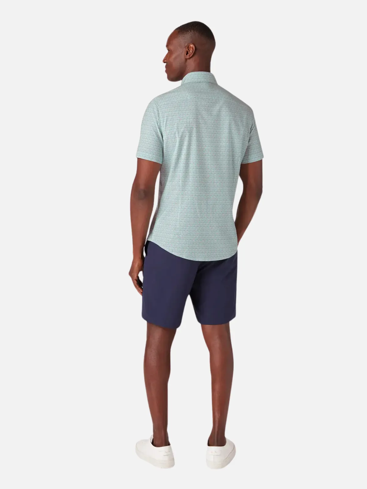 Leeward SS Dress Shirt - Nile Blue Dot