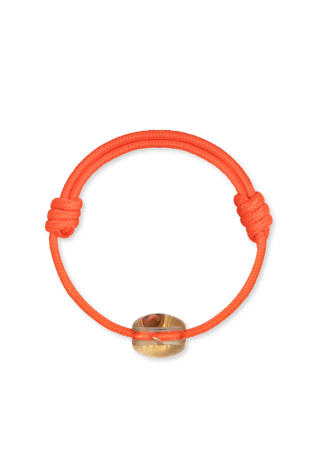 Lemon Quartz Cowry Bead with Orange Sapphire Surf Cord Anklet