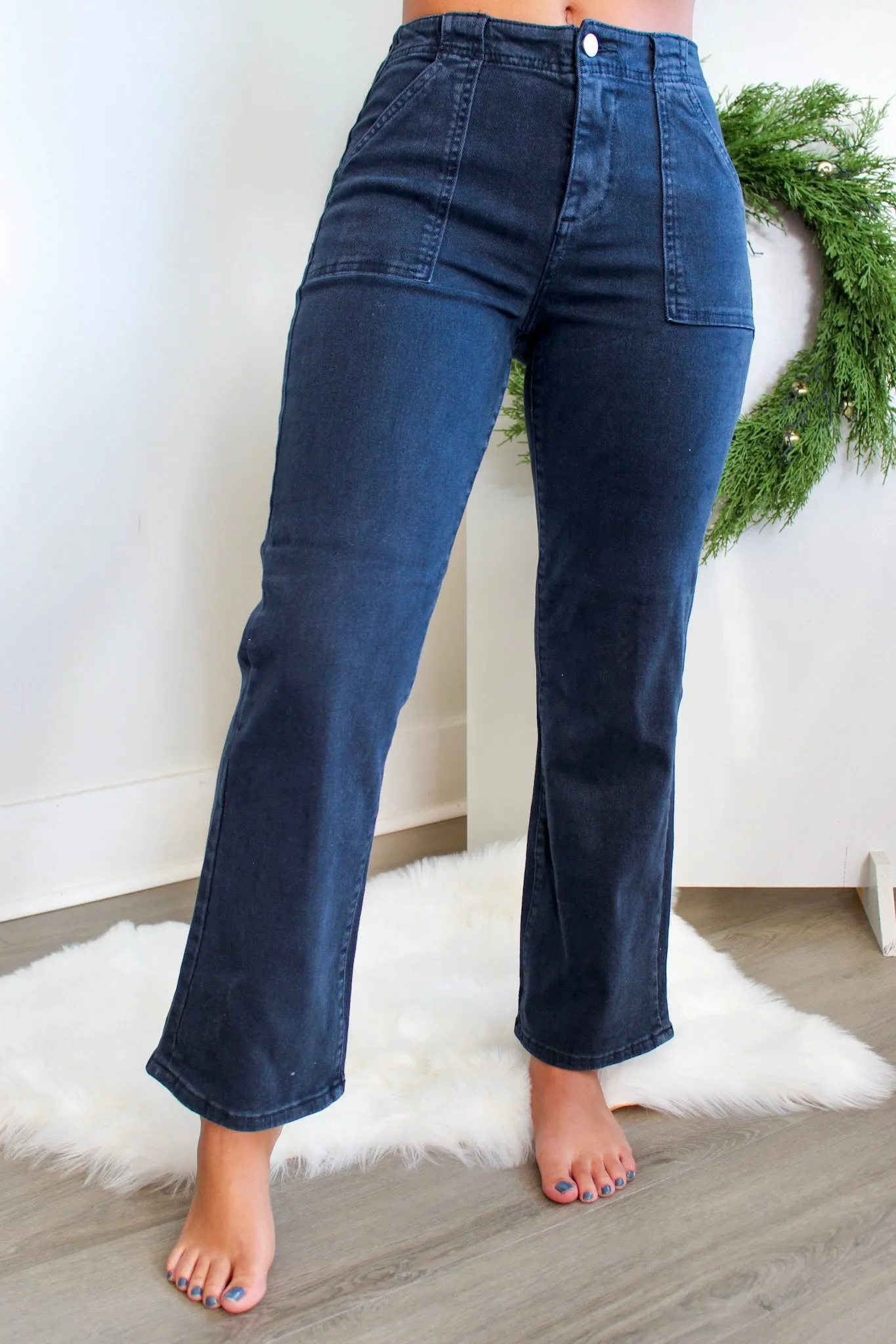 Libby Patch Pocket Straight • Blueberry