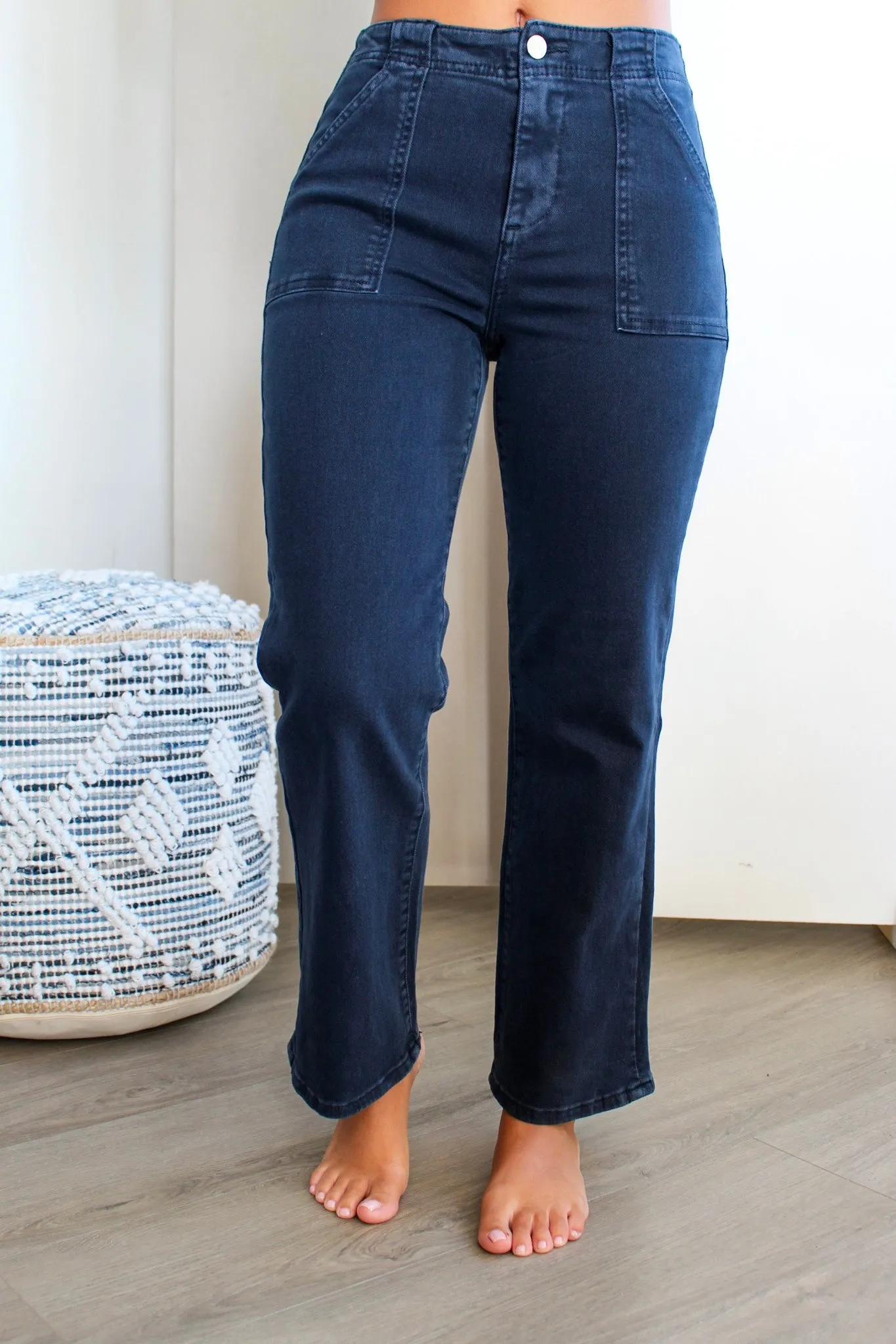 Libby Patch Pocket Straight • Blueberry