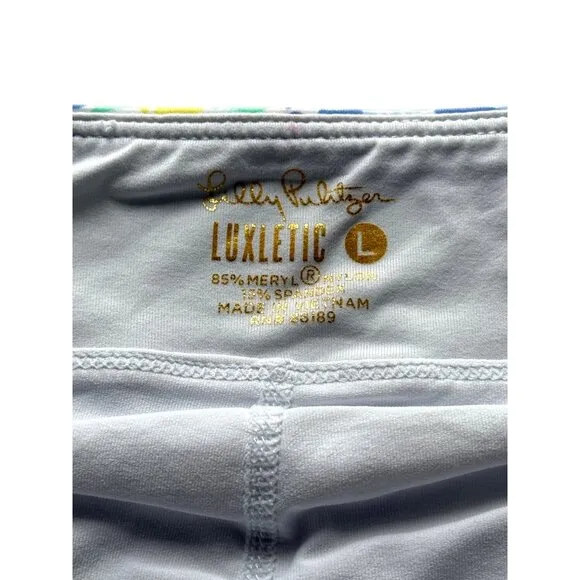 Lilly Pulitzer Luxletic Floral Ruffle Skort Bianca Love Blue White Size L