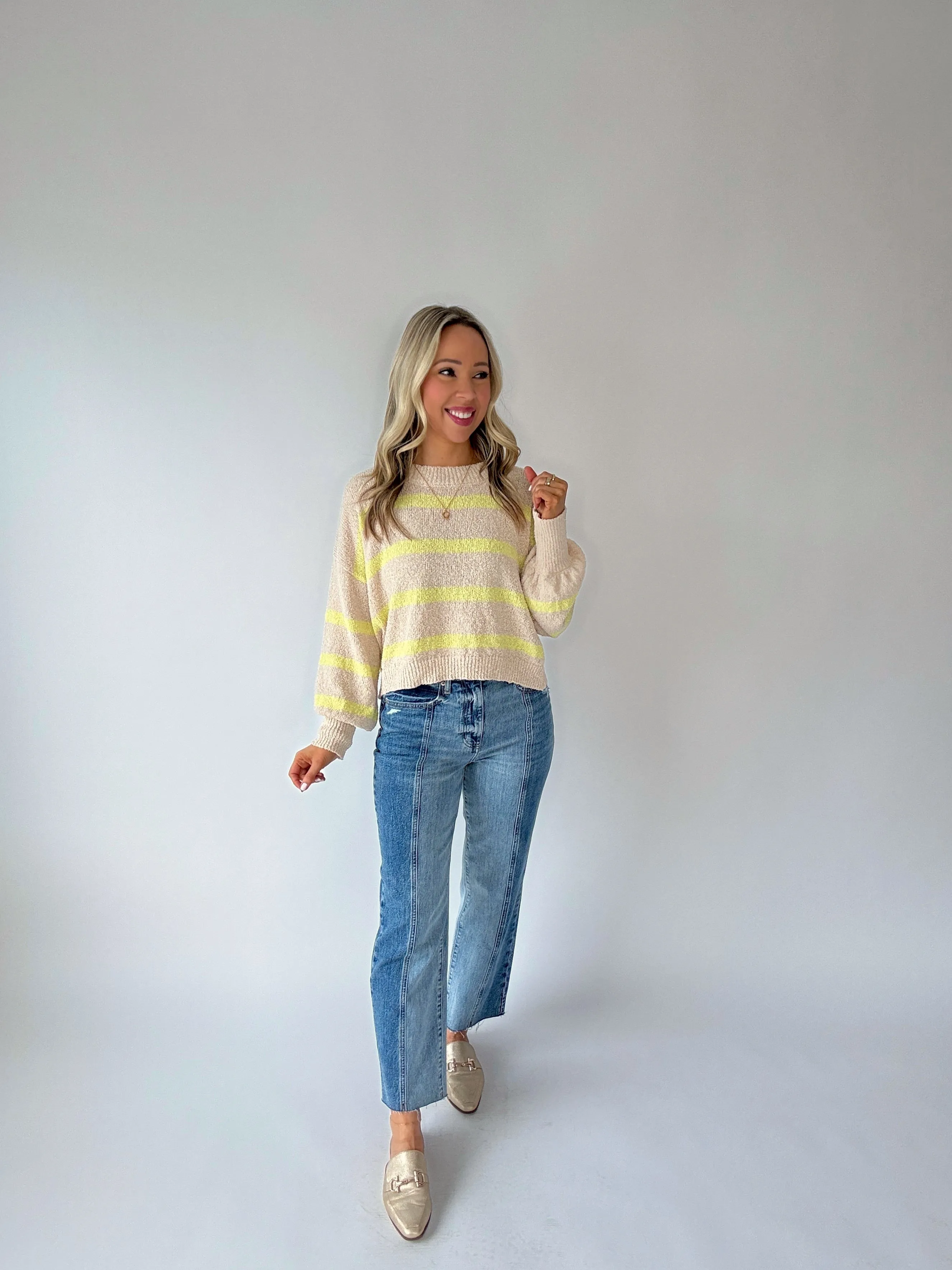 Lime Light Striped Knit