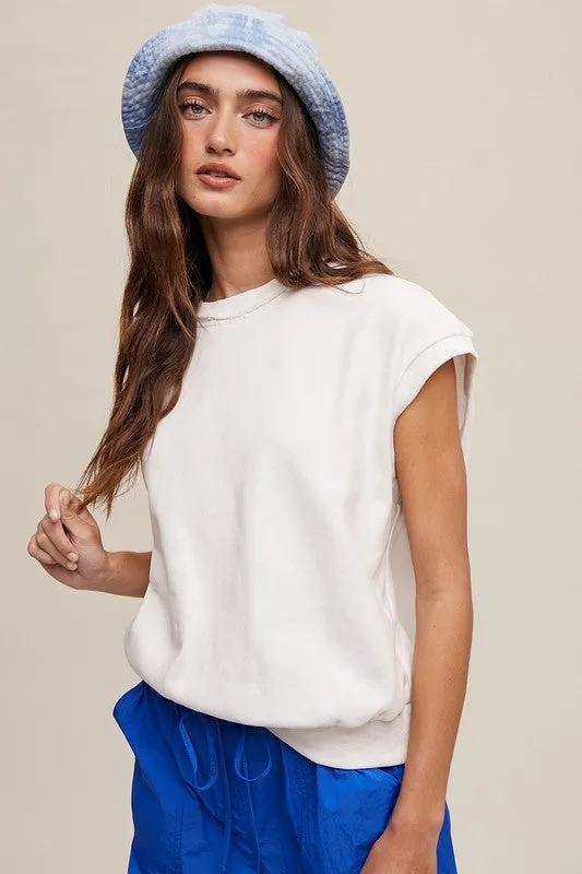 Listicle Short Sleeve Boxy Crew Neck Sweat Top
