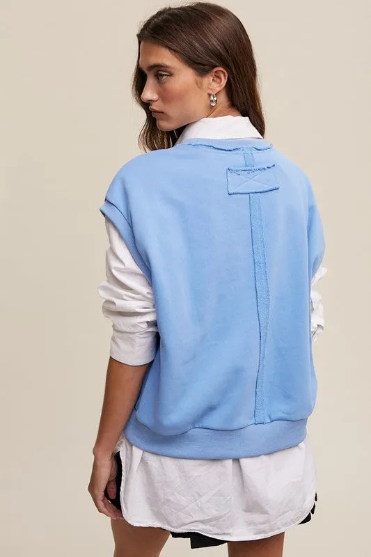 Listicle Short Sleeve Boxy Crew Neck Sweat Top