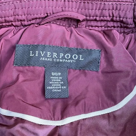 Liverpool Quilted Jacket in Ruby Port Womens S Medium Weight Water Resistant NWT