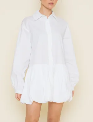 Long Sleeve Bubble Skirt Mini Dress