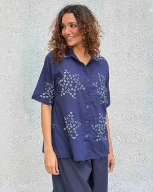 Madame Azure Bandhej Cotton Shirt