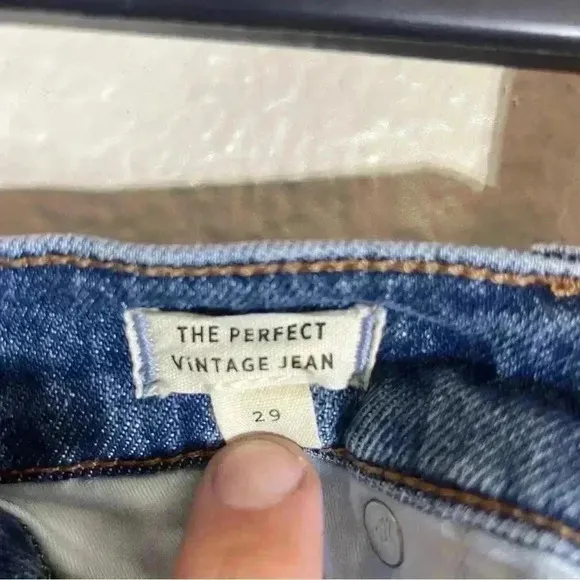 Madewell The Perfect Vintage Jeans Womens 29 High Rise Straight Blue Medium Wash