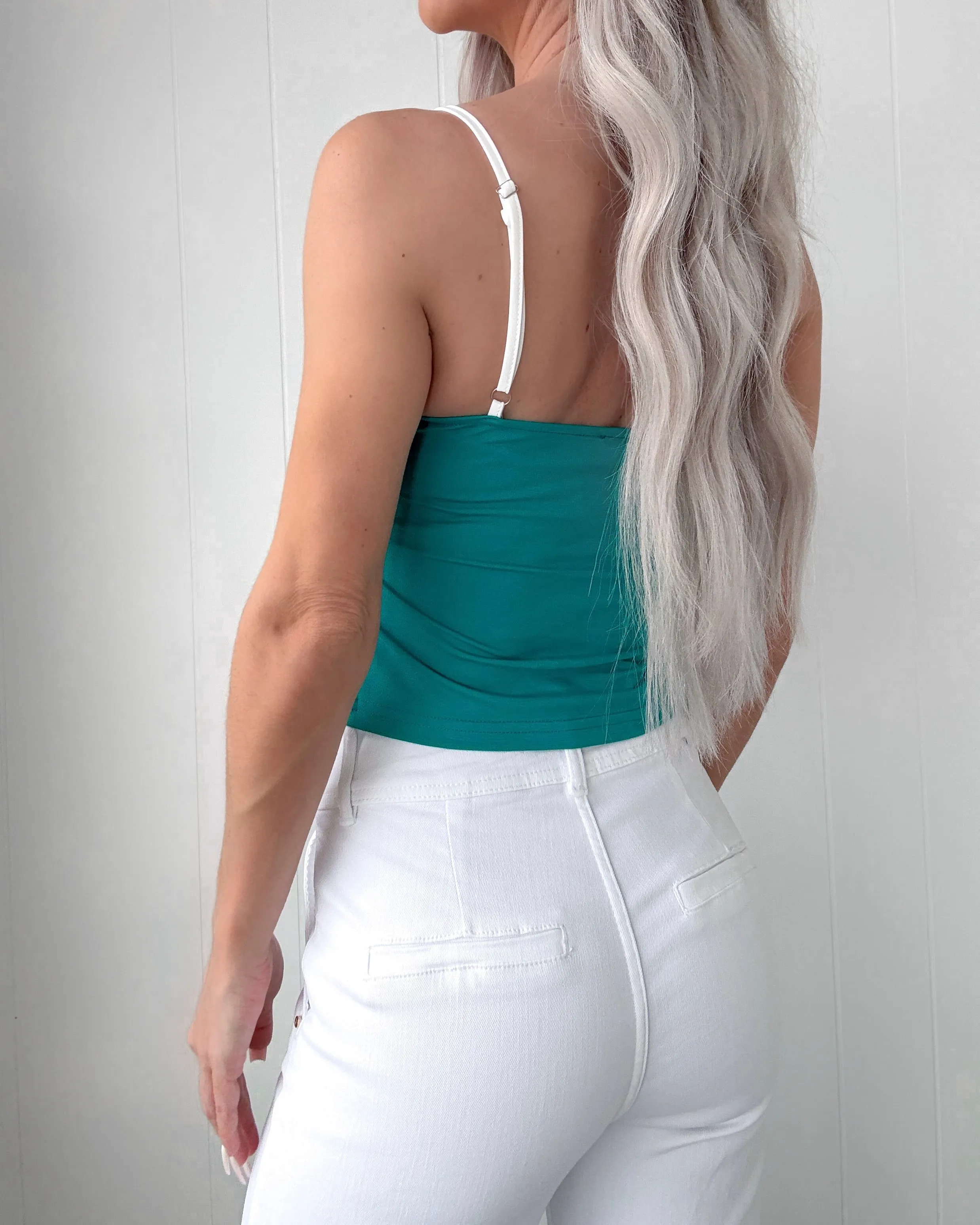 Make It Easy Crop Tank - Jade