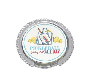 Mariposa Pickleball Served All Day Beaded Coaster Set