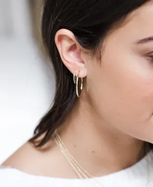 Matte Hammered Rose Gold Hoops, Small