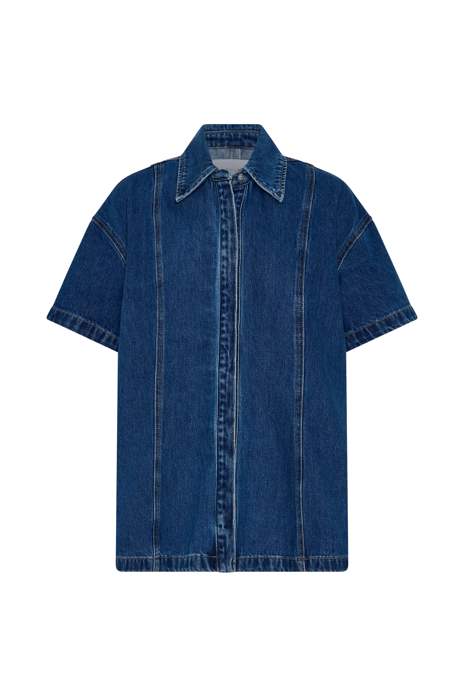 Maya Oversized Denim Shirt - Dark Blue