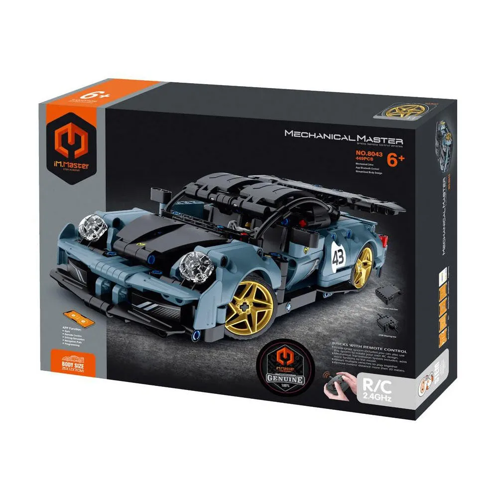 Mechanical Master 8043 RC Supercar Midnight Blue Stem Building Block Kit