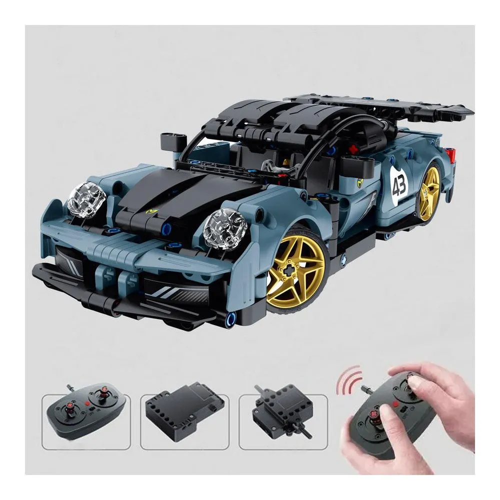 Mechanical Master 8043 RC Supercar Midnight Blue Stem Building Block Kit