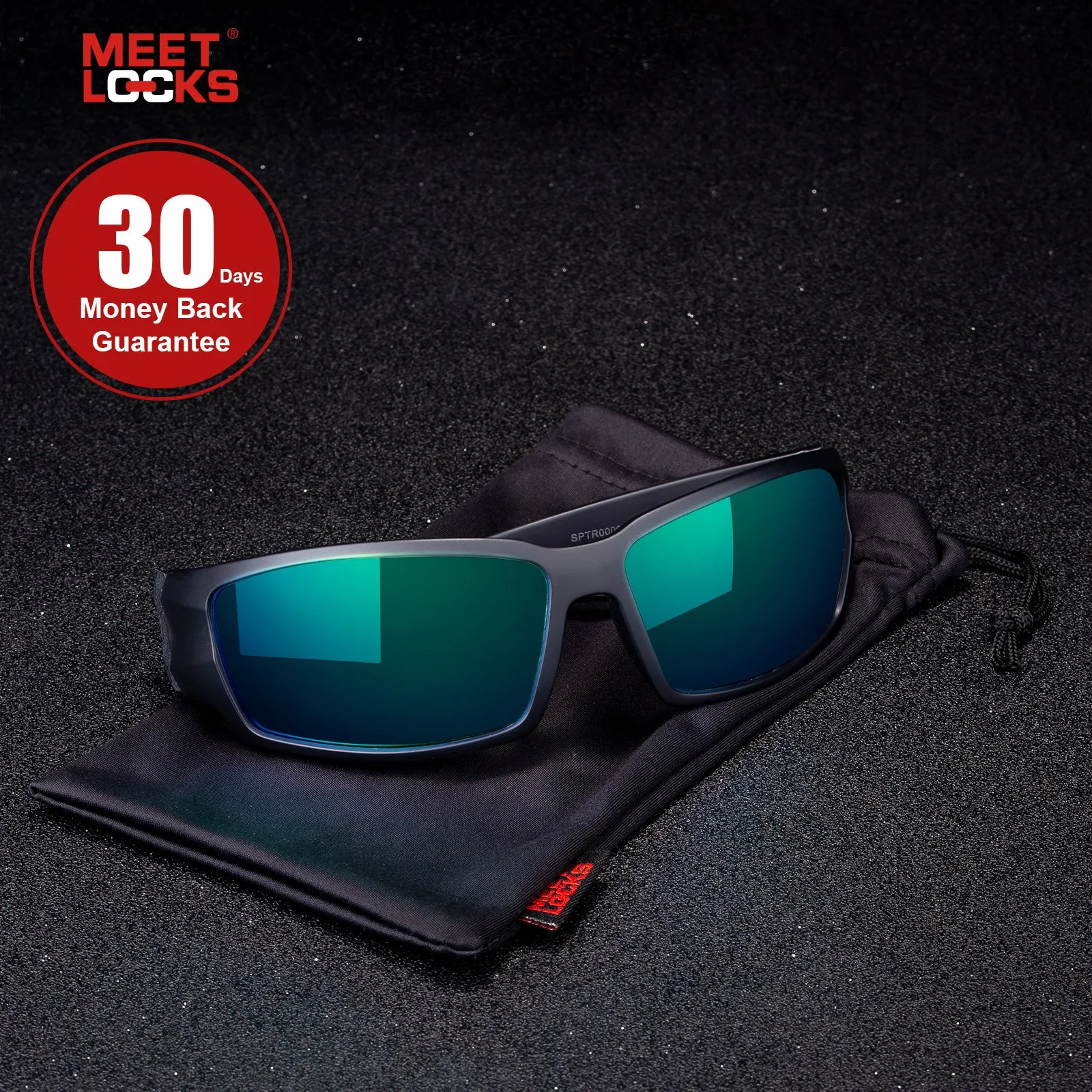 Meetlocks Polarized Sports Sunglasses  HD Polarized LENS,TR90 Felixable Frame
