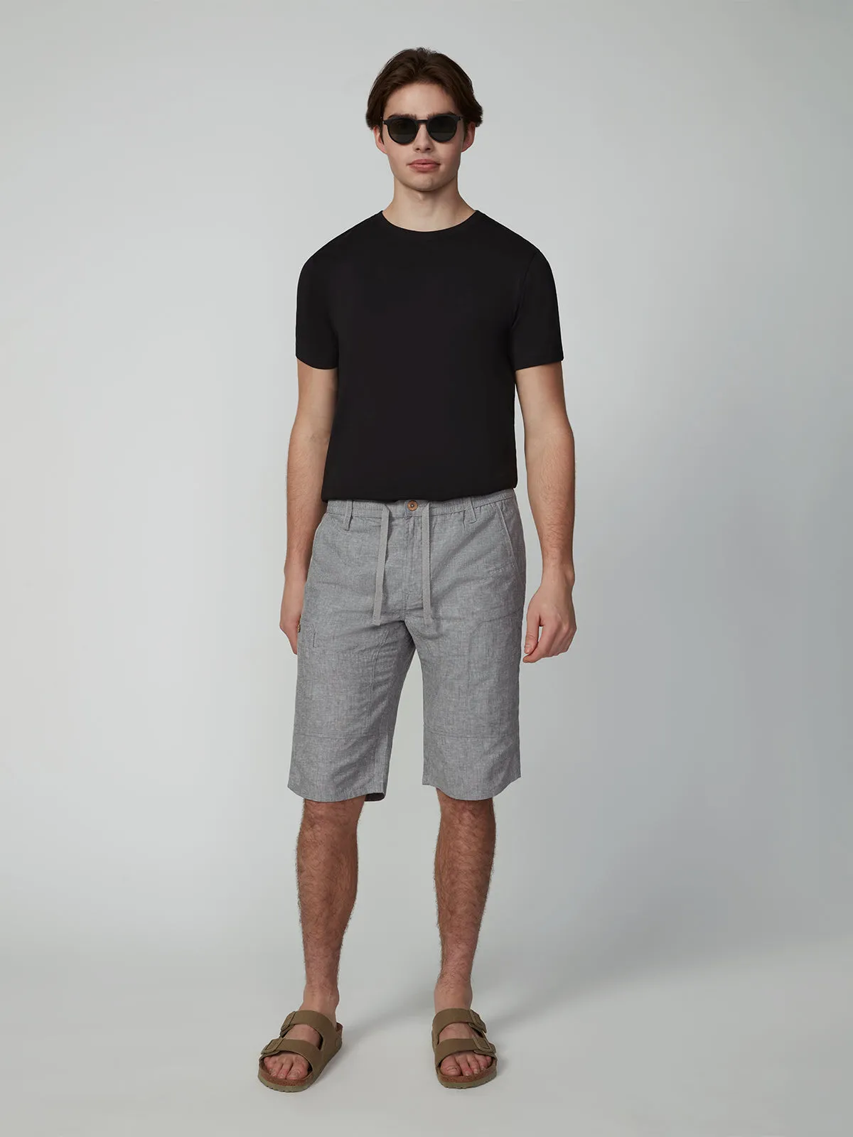 MEN'S CARGO LINEN CAPRI SHORT