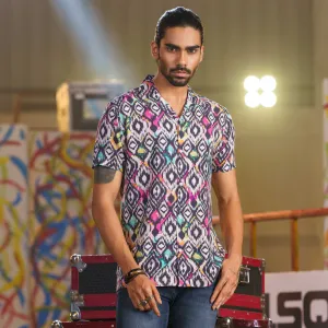 Mens Pink-White Hawaii Shirt