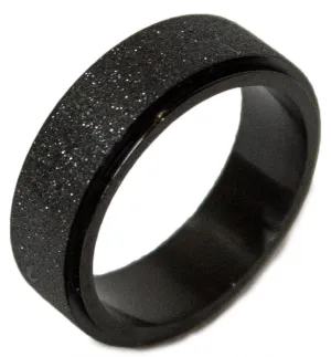 Men's Stainless Steel Dress Ring Black and Steel Worry Band 095