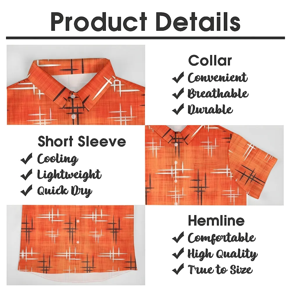Men's Texture Star Casual Short Sleeve Shirt 2402000134