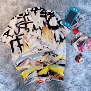 Men's Vintage USA Designer Short Sleeve Button Up Shirt