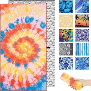 Microfiber Beach Towel – Orange Soda Quick Dry Lightweight Sand Free Oversized Large Towel Accessories Travel Must Have Swim Pool Yoga Camping Gear Summer Cruise Ship Essentials Cloud Compact Gift