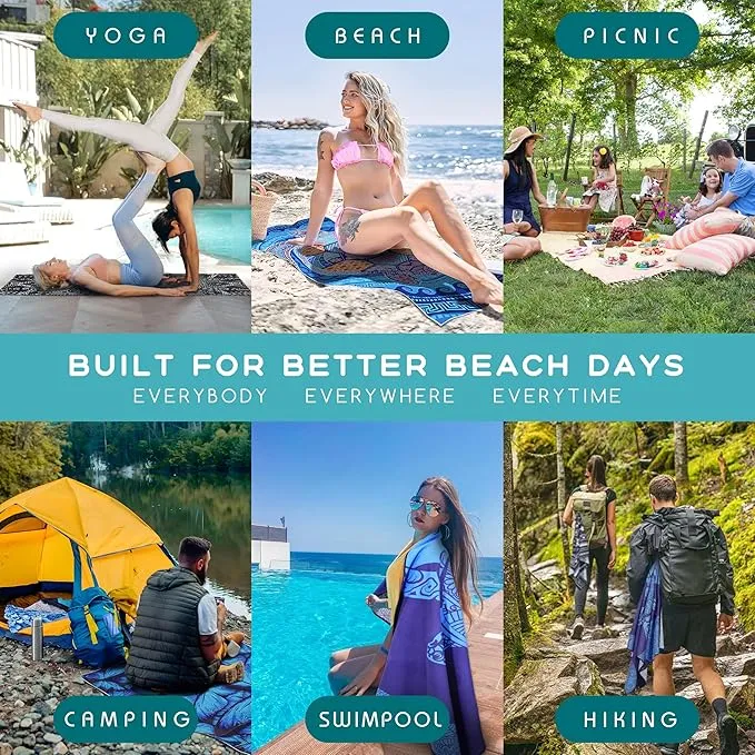 Microfiber Beach Towel – Orange Soda Quick Dry Lightweight Sand Free Oversized Large Towel Accessories Travel Must Have Swim Pool Yoga Camping Gear Summer Cruise Ship Essentials Cloud Compact Gift