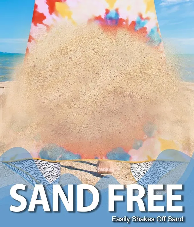 Microfiber Beach Towel – Orange Soda Quick Dry Lightweight Sand Free Oversized Large Towel Accessories Travel Must Have Swim Pool Yoga Camping Gear Summer Cruise Ship Essentials Cloud Compact Gift
