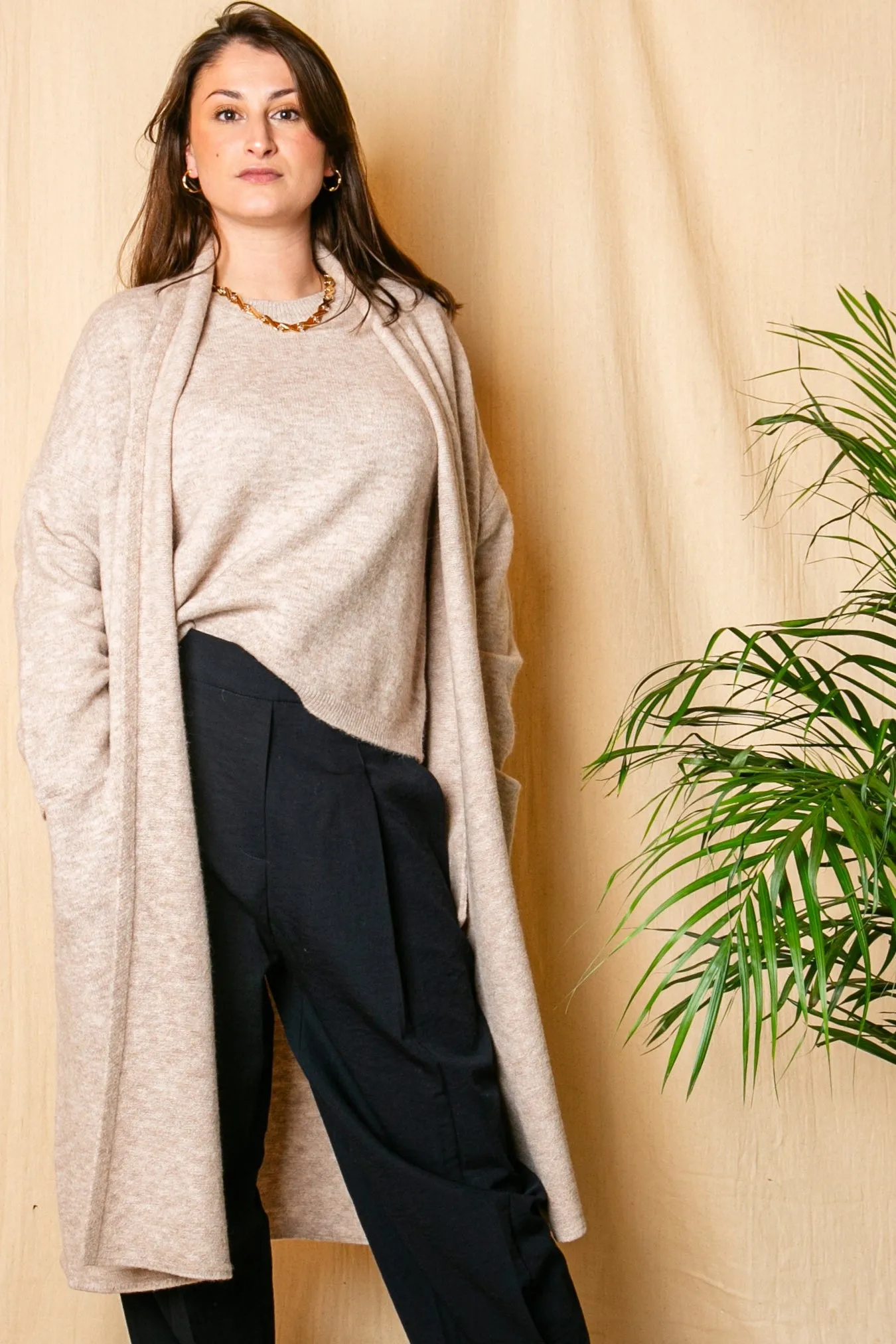 Mid Sleeve Crew Neck Jumper