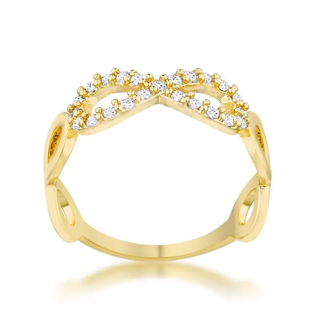 Mina CZ Infinity Fashion  Ring | 0.4ct | 18k Gold