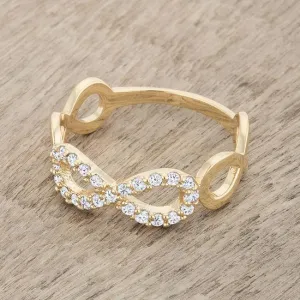 Mina CZ Infinity Fashion  Ring | 0.4ct | 18k Gold