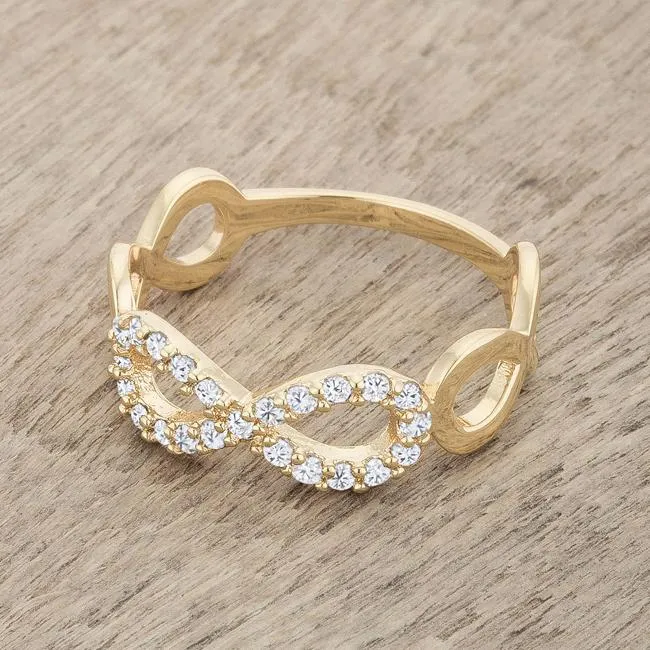 Mina CZ Infinity Fashion  Ring | 0.4ct | 18k Gold