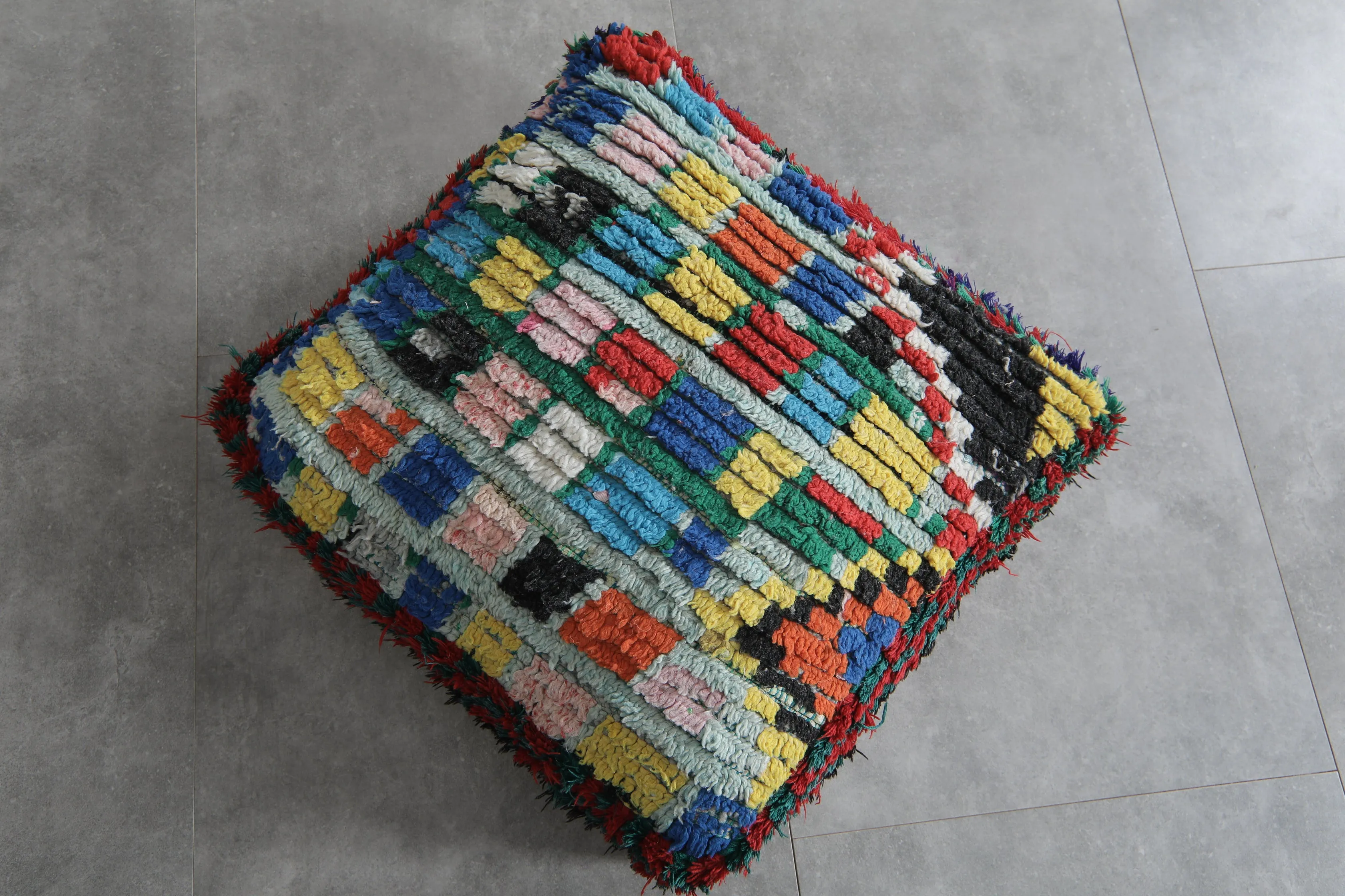 Moroccan berber vintage ottoman pouf