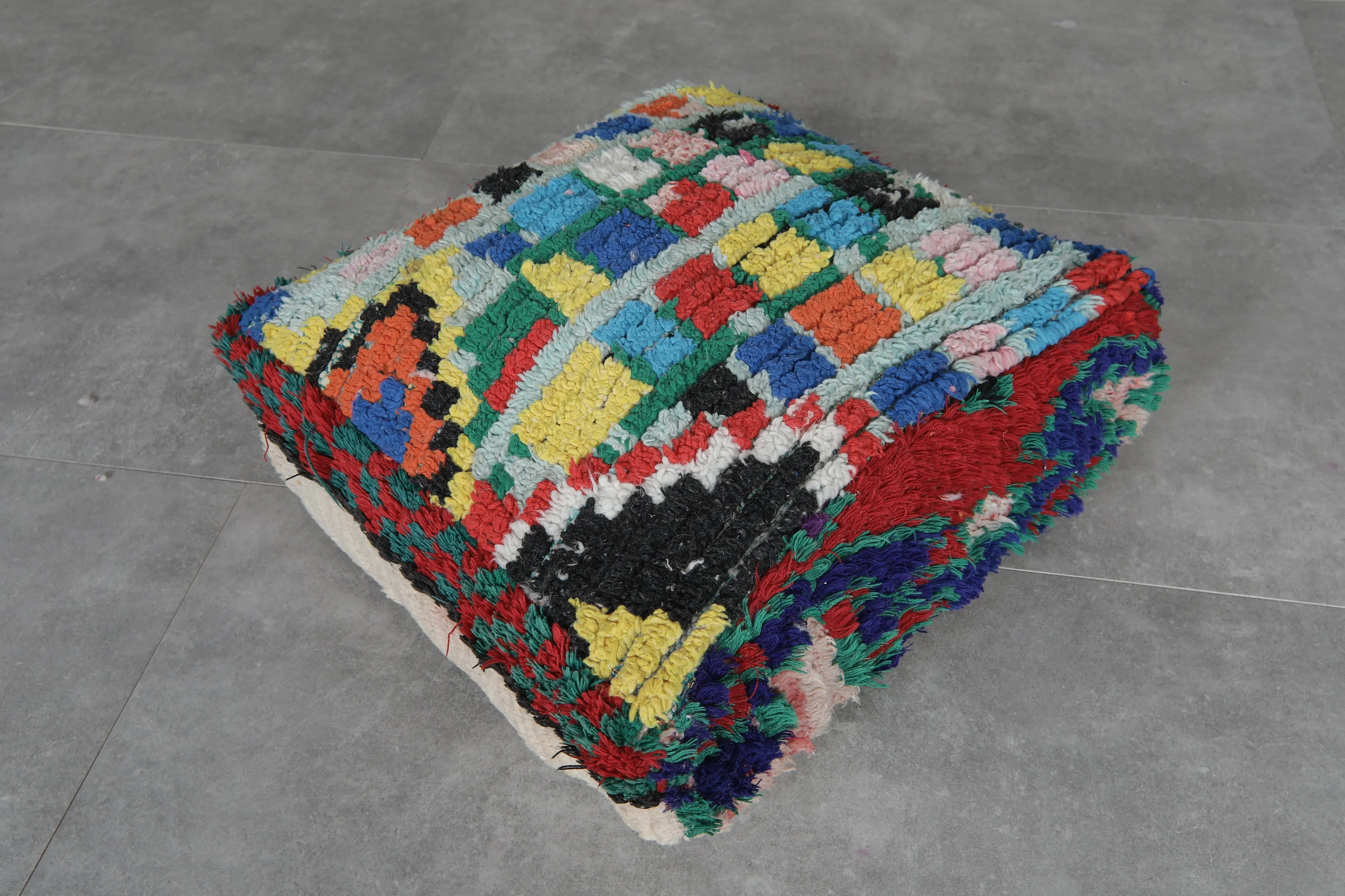 Moroccan berber vintage ottoman pouf