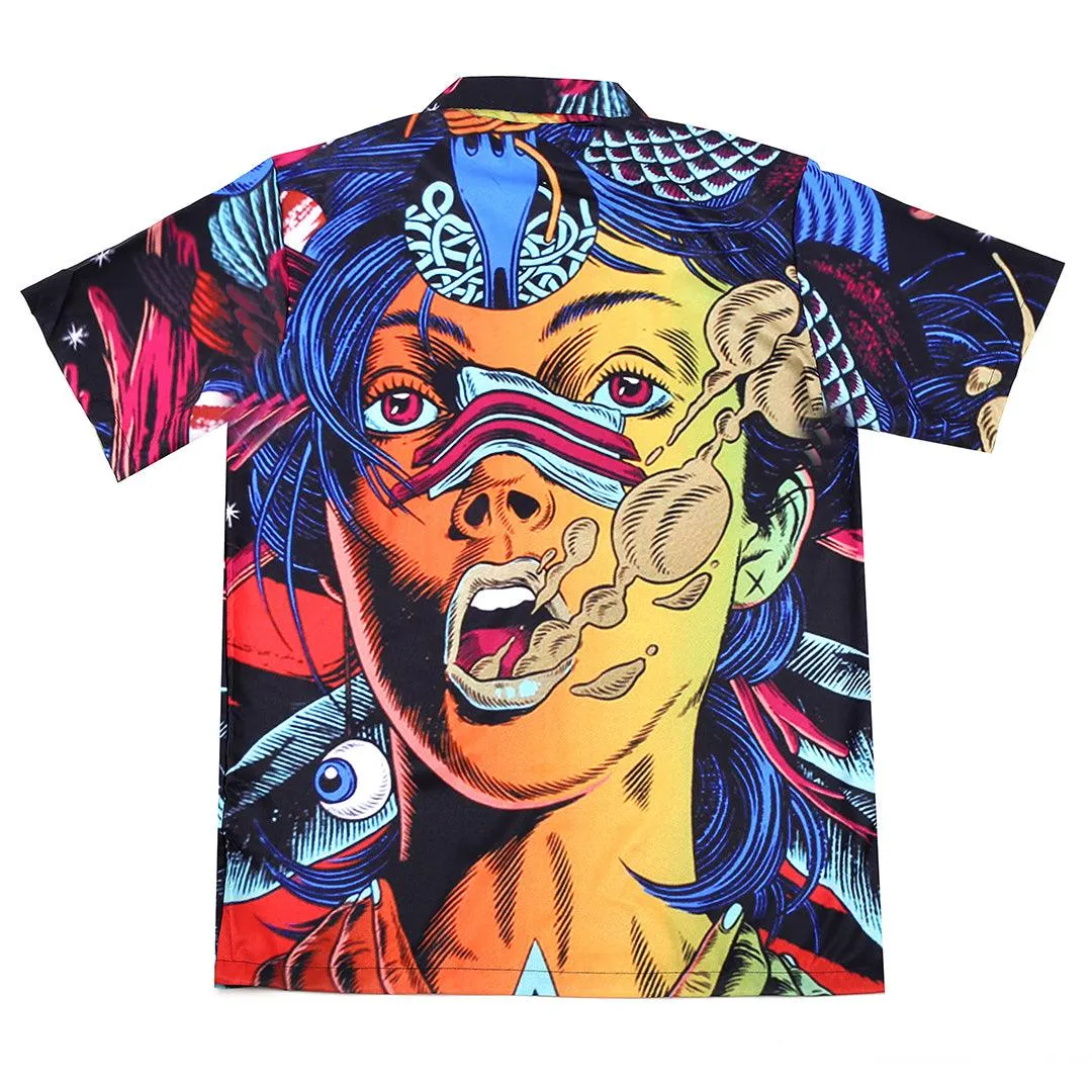 Multi Coloured Face encrypted Aloha Designed Shirt